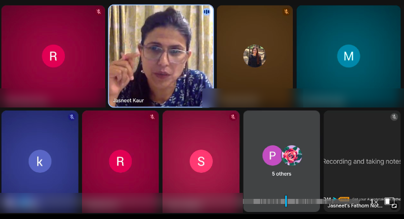 Jasneet teaching live in a recent WhatsApp community session, with attendees joining on video